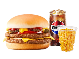 肯德基-汁汁双层嫩牛堡（美式）+玉米杯+中可