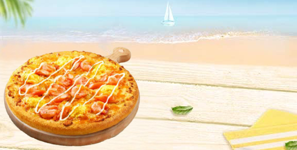 必胜客-鎏金咸蛋黄南美白虾披萨