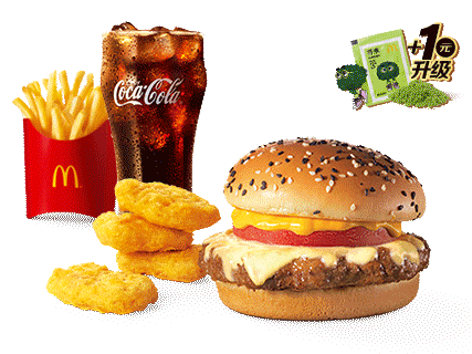 【四件套】芝士安格斯＋脆脆薯条＋4个鸡块＋大饮料